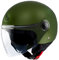 MT Helmets MT Helm Street Solid matt grün Größe XS | Helder Vizier | Jethelme | Ratsche | Kunststoff | geeignet für Mofa, Moped, Motorrad, Roller