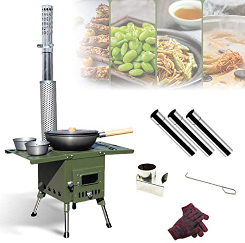 Réchaud De Camping Portable, Mini Poêle à Bois/Charbon, Cuisinière Pour Tente, Chauffage Et Cuisson En Plein Air