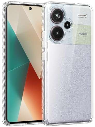 Cresee Hülle für Xiaomi Redmi Note 13 Pro Plus 5G (Note 13 Pro+ 5G) Transparent Harte Rückseite + Weiche TPU Bumper Case Dünn Handyhülle Stoßfest Schutzhülle, Clear