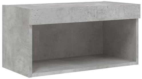vidaXL TV-Schrank mit LED-Leuchten Betongrau 60x30x30 cm