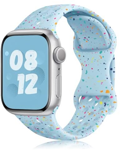 MaEiol Correa Silicona para Apple Watch 49mm 45mm 44mm 42mm /Series 10 46mm, Correas Suave Transpirable Deportiva para Pulsera Apple Watch Ultra/SE/Series 10 9 8 7 6 5 4 3 2 1, Azul