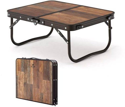 Naturehike Campingtisch Klappbar Klapptisch höhenverstellbar MDF Tisch mit Tragetasche für Outdoor Camping, Garten, Reisen, Multifunktionstisch 53 x 40 x 23 cm - klein Retro