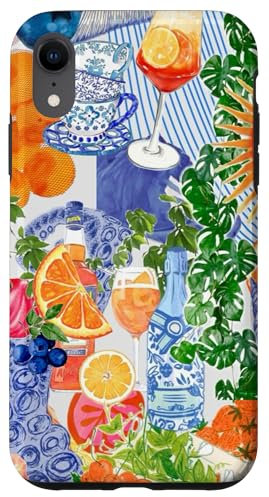 Coastal Summer Italian Mosaic European Preppy Citrus & Berry Case for iPhone XR