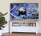 Florence Wooden Corner TV Stand with 2 Drawers, Shelf, Cable Access, Acacia Hardwood Top | W108cm, H50cm, D40cm | Fully Assembled Media Unit (white)