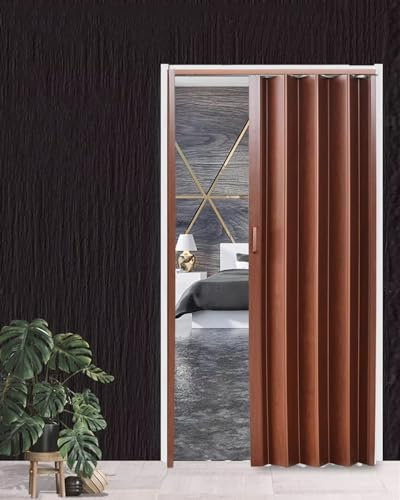 Puerta Plegable Puerta Corredera de Panel de PVC Acordeón con Manija, 30x80/ 32x80pulg/ 48x80/ 60x80pulg, Mampara Divisoria de Ambiente Temporal para Cocina, Baño, Patio(24x40in(61x101cm))