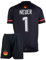 Mefstone Deutschland Neuer Kinder Trikot für Kinder, 2024 Football, Komm mit Shorts (Schwarz,neu,176)