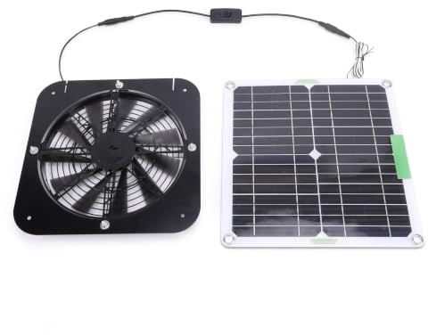 Solarbetriebener Ventilator, 13,5 Zoll Solar Abluftventilator, 10 W Solarventilator, Solarpanel Ventilator, für Hühnerhundestall, Gewächshaus, Schuppen, Häuser Außerhalb