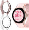 KUSINHOKA Cover per Samsung Galaxy Watch 7 40mm/Watch FE, [2 Pezzi] Custodia Protezione con Vetro Temperato, Schermo Protettiva Ultra Sottile HD Clear PC Rigida Cover, Rosa + Trasparente