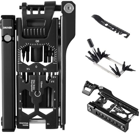 Bike Multi Tool 38 in 1 Bicycle Repair Kit with Chain Levers, Hex Spoke Wrench, Splitter Tool and Crank Puller - Portable Cycling Accessories Set