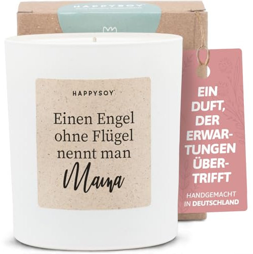 Geschenke für Mama - Duftkerze mit Spruch - Muttertag, Muttertagsgeschenk, Dankeschön, Geburtstag mami - Handgemachte Kerze - Sojawachs - Weiß