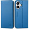 SHIELDON Case for iPhone 16 6.1 2024, Genuine Leather Wallet Case Cover with [RFID Blocking][Card Slot][Kickstand][Shockproof TPU Shell] Book Folio Cover Compatible with iPhone 16 5G - Sapphire Blue