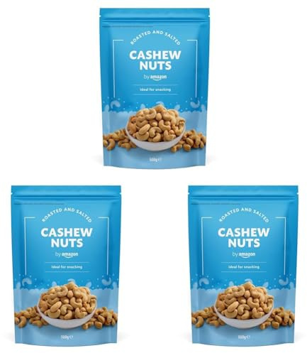 by Amazon NOIX DE CAJOU GRILLÉES ET SALÉES, 500 g (Lot de 3)