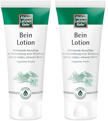 Allga San Crema Gambe - Crema Drenante Gambe, 100ml - Rinfrescante, Sgonfiante e Benefica per Gambe Pesanti e Stanche - Con Olio di Pino Mugo (Confezione da 2)
