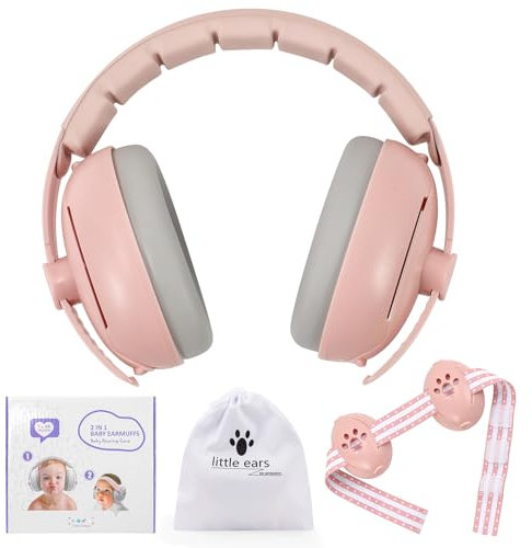 Cuffie antirumore per bambini da 6 a 12 mesi, per bambini da 0 a 4 anni, colore: rosa