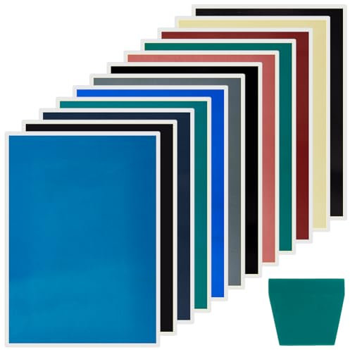 PLIGREAT Papier de Marquage pour Gravure Laser 12 couleur Papier de Marquage de Couleur avec Grattoir pour Marquage et Gravure au Laser à Fibre Sur Métal Céramique Verre Découpe et Gravure au Laser