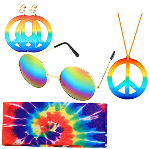 SOIMISS 1 Satz Karneval verkleiden Party-Sonnenbrille bunte Halskette Party-Halskette Kopfbedeckung costume de halloween halloweenkostüme trip Metallbrille Partyhalsanhänger Stoff Colorful