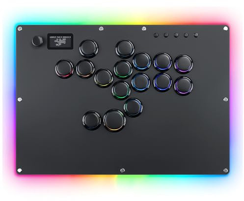 GuileKeys Arcade Fight Stick GK-16, per PS4/PS3/PC/Switch/Steam | All-Button Leverless Controller, Arcade Stick per giochi di combattimento con funzioni RGB e Turbo personalizzate e Hot Swap