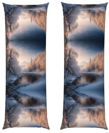 Winter Wonderlands Langer Körper-Kissenbezug, 50,8 x 152,4 cm, kühlendes Körperkissen für Haar und Haut