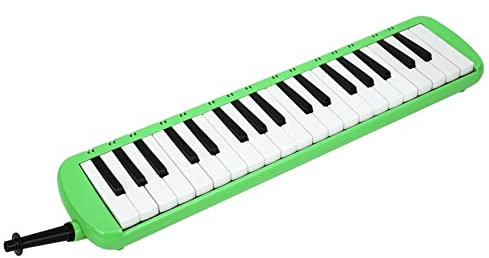 Melodica 37 Tasten Tragbares Blasmusikinstrument für Anfängertraining (Grün)