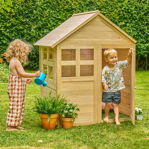 TP Buttercup Cottage Casetta in legno, certificato FSC, design personalizzabile, finestre in plexiglas, pavimento e veranda opzionali, divertimento all'aperto per bambini, dai 2 anni in su