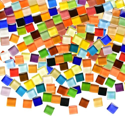 AiYoYo 650g Bunte Mosaiksteine Set mosaiksteine zum basteln Glasstücke für erwachsene DIY Polygonal Verschiedene Mosaik für Heimdekoration Basteln