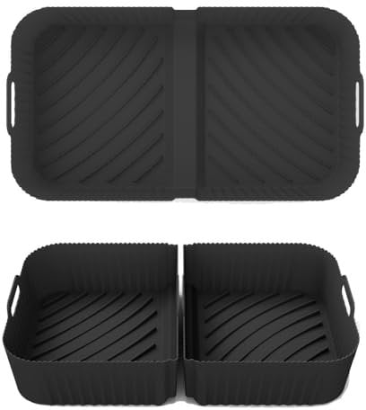Silicone Air Fryer Liners for Ninja AF500UK, 3pcs Air Fryer Basket Liners for Large AF500UKCP 10.4L Airfryer, Replacement Liners for Ninja Foodi Flexdrawer 10.4L, Kitchen Accessories