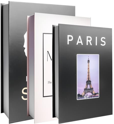 Lot de 3 livres décoratifs pour la décoration de la maison, boîte de rangement factice de livre, boîte de rangement empilée, boîte de rangement décorative, boîte en carton pour la maison, table basse