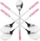 BESTonZON 5pcs Portable Spoon Ice Cream Coffee and Desserts Long Handle Spoons for Beverages and Cakes Lightweight and Stylish Kitchen Utensils