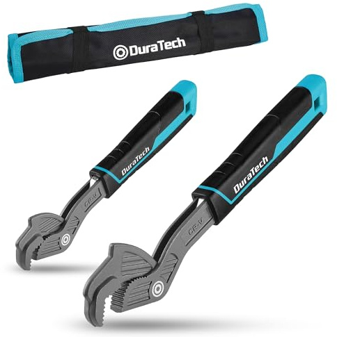 DURATECH Multifunktionaler Selbsteinstellender Schraubenschlüssel, 2-teiliger Verstellbarer Schraubenschlüssel (9-41 mm), Rohrzange aus Cr-V Stahl, für Rohrreparatur, Badrenovierung, Autoreparatur