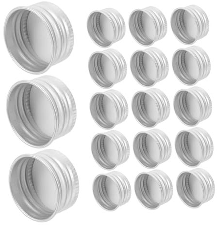 50Pcs Aluminum Screw Top Caps Leakproof Airtight Sealing Lids for Glass Bottles Versatile Replacement for Liquid Containers Aluminum Design