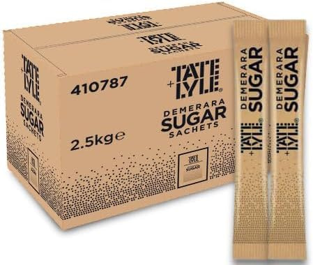 Demerara Sugar Sticks – 1000 × 2.5 g (Total 2.5 kg) | Single-Serve Sachets | Ideal for Coffee, Tea & Catering | Portion-Controlled Sticks | Packed by Saras Foods UK