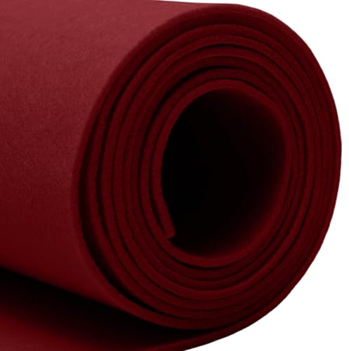 LUPATDY Rouleau de Feutre Bordeaux 40 cm x 250 cm, Tissu en Feutre 3mm D'épaisseur, Feutrine Loisir Creatif pour Bricolage, Sac de Rangement, Tissu en Felt pour Travaux Manuels, Décoration