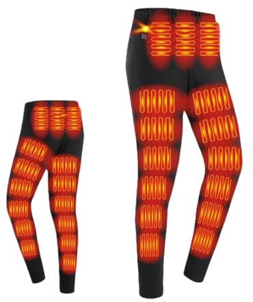 Beheizte beheizbare Unterwäsche Set Herren Damen, USB-Aufladung 52 Zonen intelligent beheizbar Oberteile und Hosen, 3 Gang Temperaturregelung Thermounterwäsche Set für Kalte Ski Angeln Radfahren