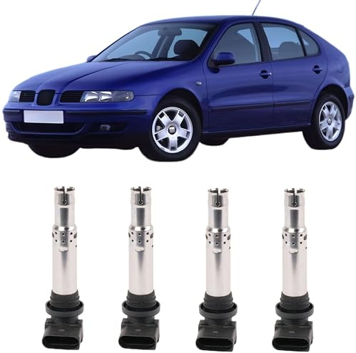 RENIKO 4x Zündspule Zündmodul Zündeinheit Kompatibel mit Leon 1.4 1.6 ersetzen# 036905100 036905715