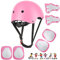 Wayin Conjuntos de Patinajes Niños Protecciones Patines Infantiles con Casco Ajustables Rodilleras y Coderas para Skate Bicicleta Monopatín Deporte（Rosa）