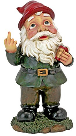 Statue Nain de jardin - Tim Beer, le nain de jardin aux doigts grossiers gris - Nain de jardin pour pelouse