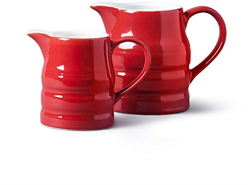 WM Bartleet & Sons 1750 TSET11 Juego de 2 jarras Tradicionales de Porcelana (500 ml, 1 (250 ml, ½ Pinta) -Rojo