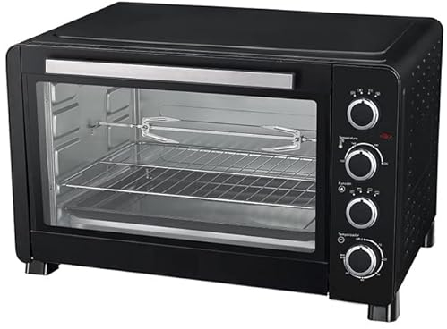 Suinga HORNO Electrico CONVECCION y RUSTIPOLLO 60 Litros 2500W 100º-230ºC, 4 posiciones de calentamiento y doble puerta de cristal. Incluye accesorios. 65x46x40 cm