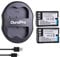 DuraPro 2Pcs 1800mAh BLM-1 BLM1 PS-BLM1 Battery + USB Dual Charger for Olympus C-5060 C-7070 C-8080 C-8080 Wide Zoom E-3 E-300 E-5 E-500 E-510 E-520 Cameras