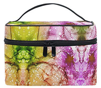 Alcohol Ink Painting Abstract Cosmetic Bag Organizer Zipper Makeup Bags Pouch Toiletry Case for Girl Women