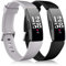 Vobafe 2 Pack Strap Compatible with Fitbit Inspire Straps, Soft Silicone Sport Replacement Wristband for Fitbit Inspire HR/ 2/Ace 2 Women Men, Small Black/Grey