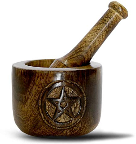 Kaizen - Mortero de madera y mazo, artículo de cocina
