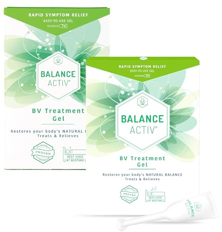 Balance Activ BV Gel, Bacterial Vaginosis Treatment for Women, 2 Pack | BV treatment rapidly relieves odour, discomfort & discharge; antibiotic-free; 7 pre-filled applicators; 2 treatments