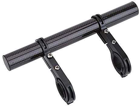 Estensore Manubrio Mtb 20 cm, prolunga multifunzione per manubrio bici doppia Prolunga per staffa in, GPS, lampada, supporto per telefono(Nero)