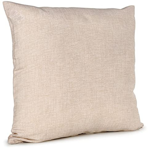 ANRO Kissenbezug Kissenhülle Kissen Sofakissen Zierkissen Deko Kissenbezüge Leinenoptik Creme 50x50cm mit Füllung