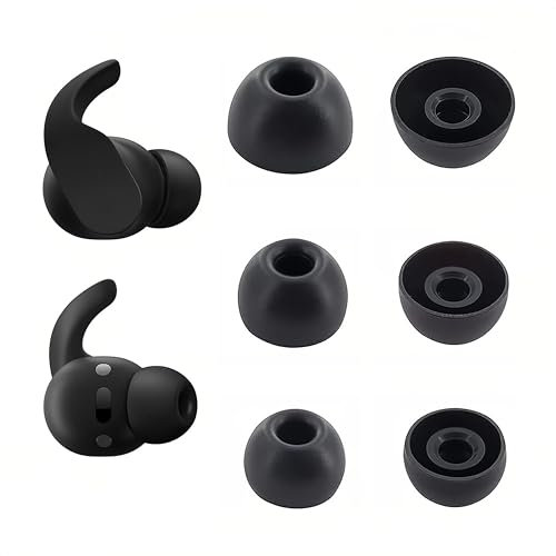 Adhiper Ersatz-Ohrstöpsel für Beats Fit Pro & Studio Buds & Studio Buds + Kopfhörer – 3 Paar, S/M/L Weiche Silikon-Ohrtips, Geräuschreduzierend & Sicherer, Bequemer Sitz (Schwarz)