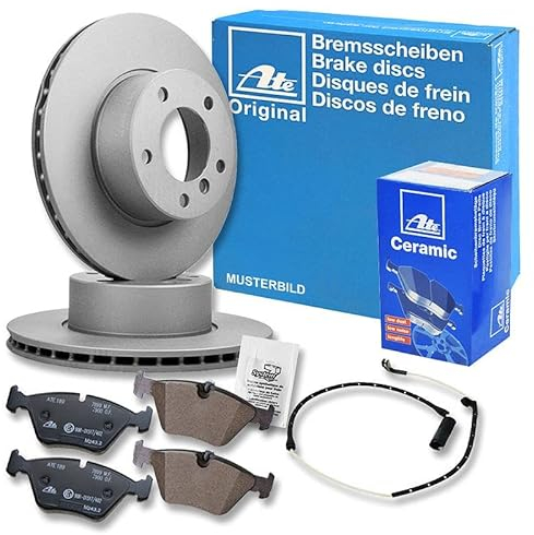 ATE Bremsenset Vorderachse inkl. Bremsscheiben vorne Ø 288 mm belüftet und Ceramic Bremsbeläge vorne + Verschleißkontakt Kompatibel mit AUDI, SEAT, SKODA, VW CADDY 4, GOLF 7, T-ROC