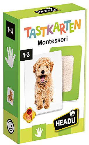 Headu „Tastkarten Montessori – Beobachten, berühren und fühlen!“: Lernspiel für Kinder im Alter von 1 bis 4 Jahren, deutsche Version (DE52460)