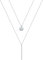 KristLand 925 Sterling Silber Mehrlagige Halskette Rund Zirkon Stab Anhänger Doppelkette Lage Zierliche Halskette Choker Party Geburtstagsgeschenk für Frauen Damen Silber Ton