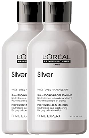 2er Loreal Professional Violet Dyes + Magnesium Silver Shampoo Serie Expert gegen Gelbstich 300 ml